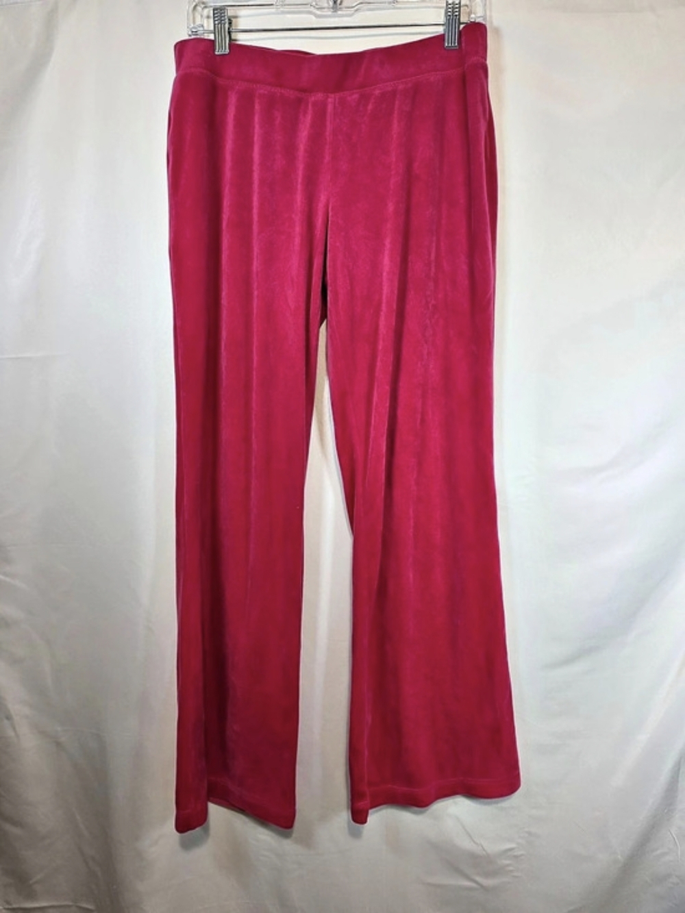 Juicy Couture OG Big Bling Velour Track Pants Pink Medium